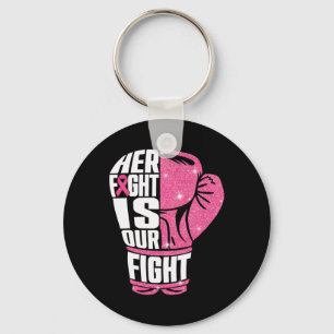 Her Fight Is Our Fight Breast Cancer Awareness Box Key Ring