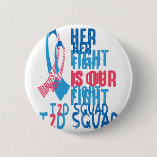 Her Fight Is Our Fight Diabetes Awareness Day T2D 6 Cm Round Badge