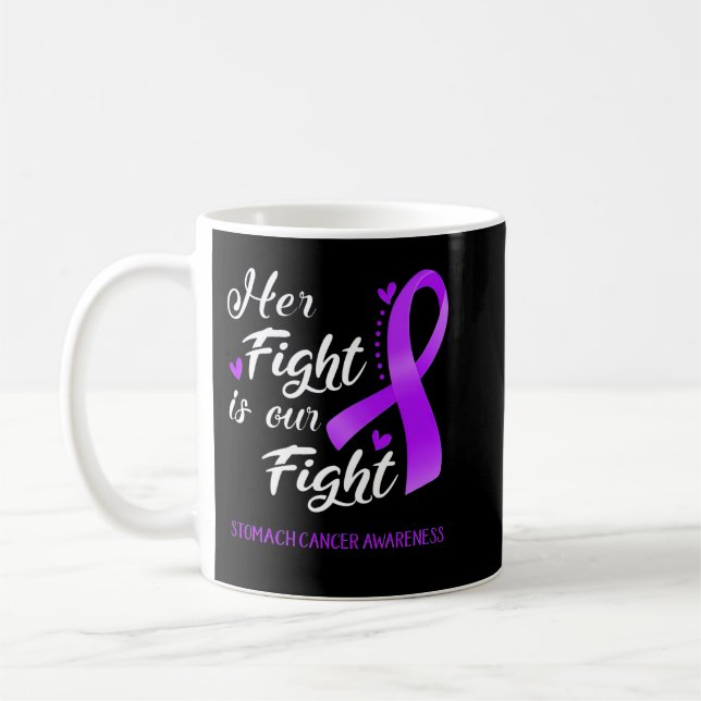 Her Fight is Our Fight Stomach Cancer Awareness Su Coffee Mug (Left)