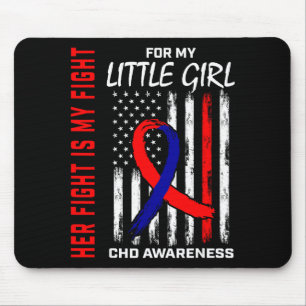 Her Fight Little Girl Chd Awareness American Flag  Mouse Pad
