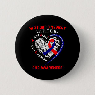 Her Fight Little Girl Chd Awareness Heart Disease 6 Cm Round Badge