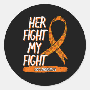 Her Fight My Fight Crps Awareness Ribbon For Men W Classic Round Sticker