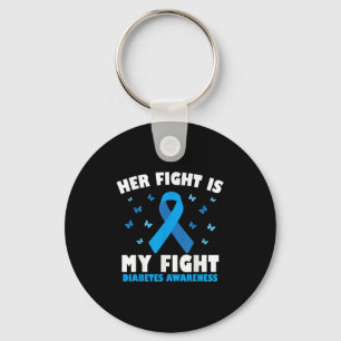 Her Fight My Fight Diabetes Awareness Diabetic Sup Key Ring