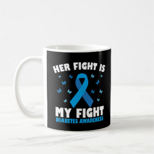 Her Fight My Fight Diabetes Awareness T1D Ribbon Coffee Mug