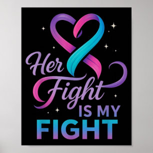 Her Fight My Fight Thyroid Cancer Awareness Suprt Poster