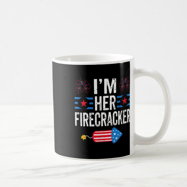 Her Firecracker 4th Of July Fireworks Matching Cou Coffee Mug (Right)