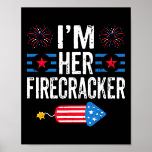 Her Firecracker 4th Of July Fireworks Matching Cou Poster