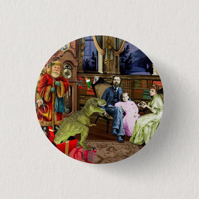 Her First T-Rex 3 Cm Round Badge (Front)