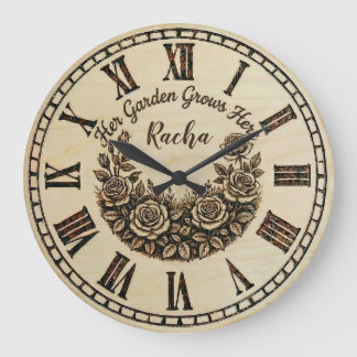 Her Garden Grows Here | Custom Name wall clock