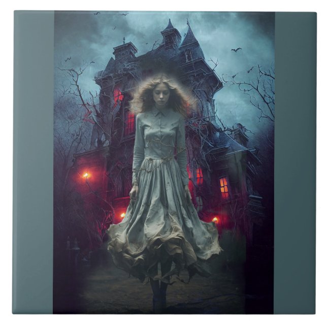 Her Gloomy Life Ceramic Tile (Front)