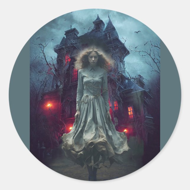 Her Gloomy Life Classic Round Sticker (Front)