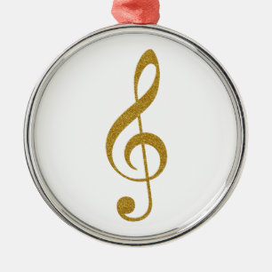 her golden treble clef musical note metal tree decoration