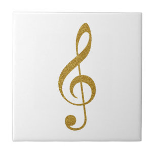 her golden treble clef musical note tile