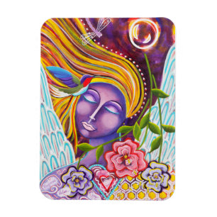"Her Heart Flutters Free" Magnet