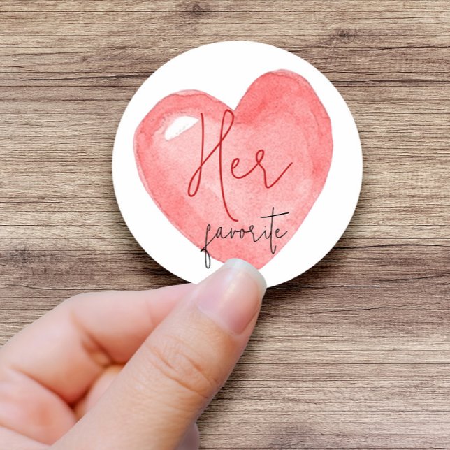 Her, His, Our Favourite Bridal Shower Wedding Favo Classic Round Sticker (Creator Uploaded)
