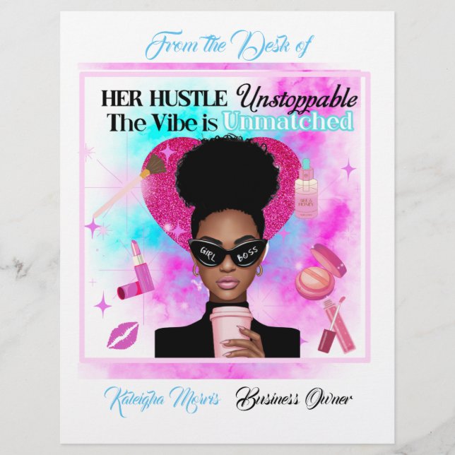 HER Hustle Unstoppable Stationary Custom Letterhead (Front)