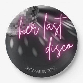 Her Last Disco Bachelorette Party Napkins Paper Plate