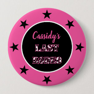 Her Last Rodeo Disco Cowgirl Bachelorette Party 10 Cm Round Badge