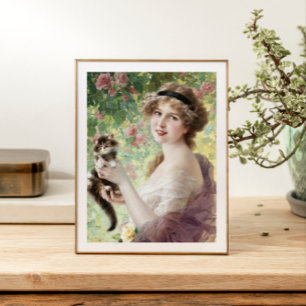 Her Little Kitten by Emile Vernon Photo Print