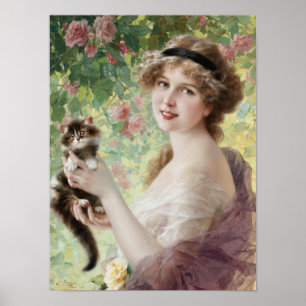 Her Little Kitten by Emile Vernon Poster