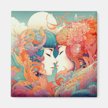 Her Love, Her Way  | Lesbian Kiss Art Deco Style