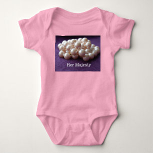 Her Majesty pearls baby girl bodysuit