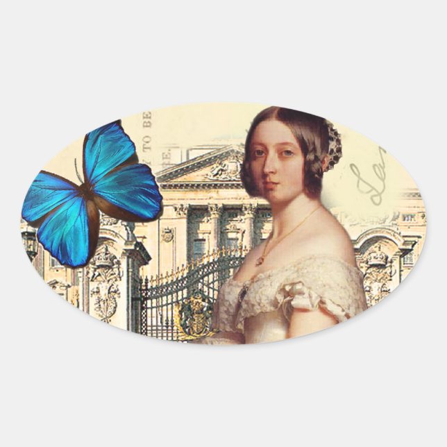 Her Majesty, Queen Victoria Oval Sticker (Front)