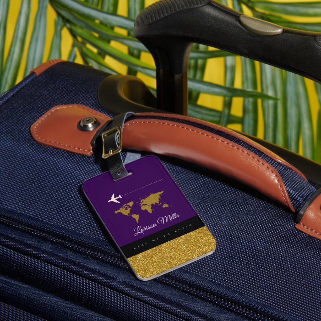 Her Modern Chic Travel Purple Luggage Tag (Front Insitu 1)