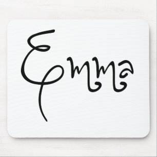 Her Name Is Emma Calligraphy Mouse Pad