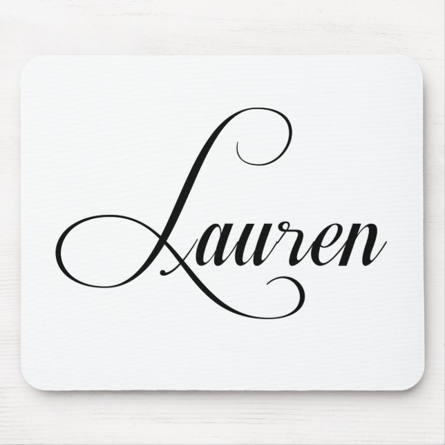 Her Name Is Lauren Calligraphy Mouse Pad (Front)