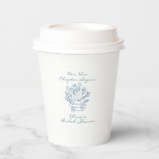 Her New Chapter Begins Book themed Bridal Shower Paper Cups