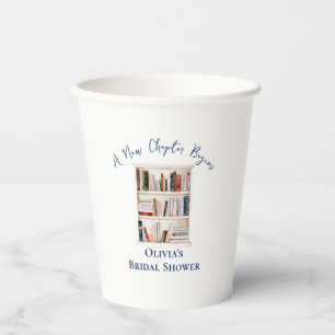 Her New Chapter Begins Book themed Bridal Shower Paper Cups