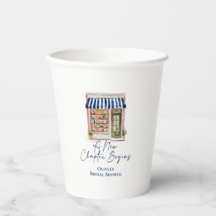 Her New Chapter Begins Book themed Bridal Shower Paper Cups