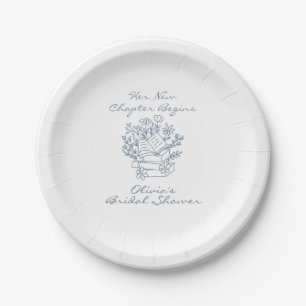 Her New Chapter Begins Book themed Bridal Shower Paper Plate
