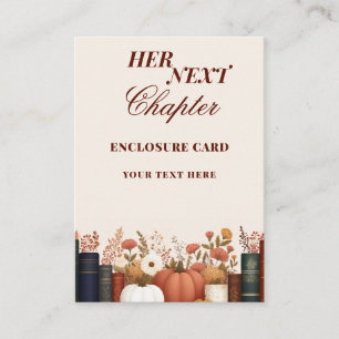 Her Next Chapter Book Theme Bridal Shower Favour Enclosure Card
