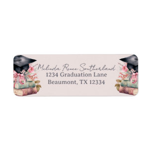 Her Next Chapter Books Graduation  Return Address Label