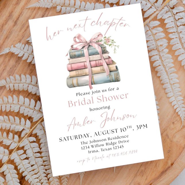 Her Next Chapter Bridal Shower Invitation Template (Creator Uploaded)
