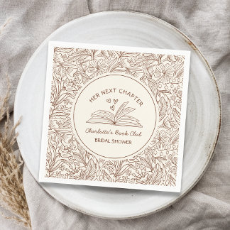Her Next Chapter Brown Book Club Bridal Shower Napkin