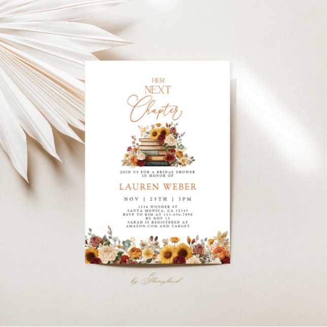 Her Next Chapter Fall Bridal Shower Invitation (Creator Uploaded)