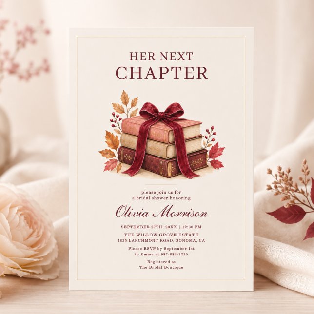 Her Next Chapter Fall Bridal Shower Invitation (Creator Uploaded)