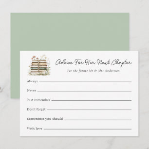 Her Next Chapter Floral Book Bridal Shower Advice Invitation