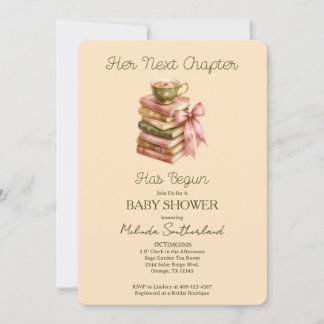 Her Next Chapter Has Begun Books Baby Shower Invitation