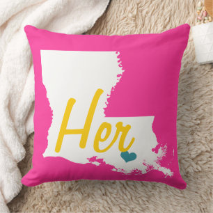 Her or His Louisiana State Floral  Cushion