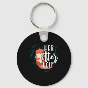 Her Otter Half Pun Romantic Couple Valentine's Day Key Ring