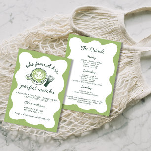 Her Perfect Matcha Green Tea Bachelorette Weekend  Invitation
