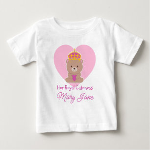 Her Royal Cuteness   Funny Cute Personalised Pink Baby T-Shirt