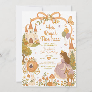Her Royal Five-ness Fairytale Fall 5th Birthday Invitation