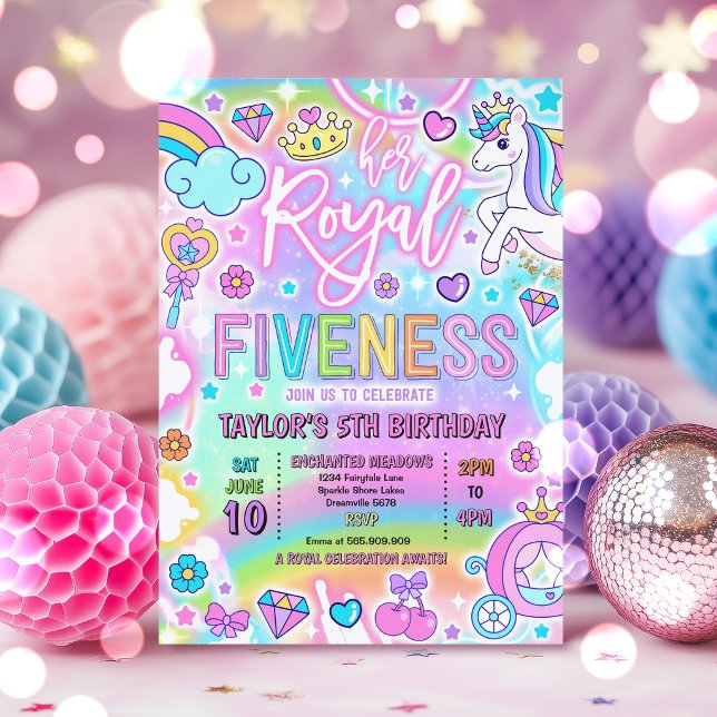Her Royal Five-Ness Princess 5th Birthday Party Invitation (Creator Uploaded)