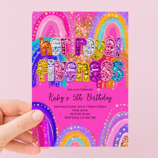 Her Royal Fiveness Birthday Invitation (Creator Uploaded)