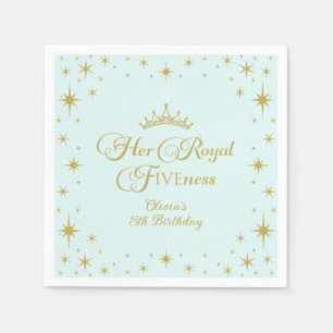 Her Royal Fiveness Gold Princess 5th Birthday Pape Napkin
